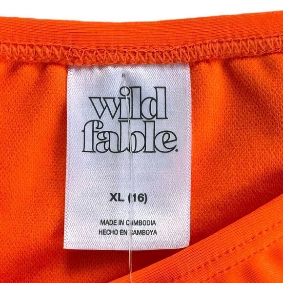 Women's Tab Side Cheeky Bikini Bottom - Wild Fable Orange  XL (16) NWT - Picture 6 of 7